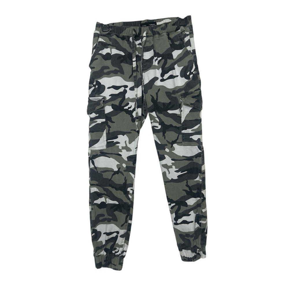 Almost Famous Green and White Camouflage Cargo Joggers - Women's Size Medium